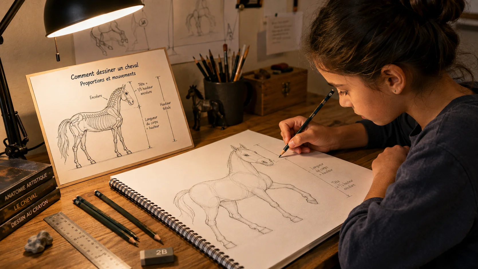 Comment dessiner un cheval ou un poney : Proportions et mouvements simples