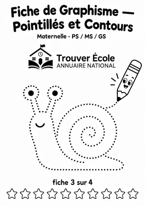 Aperçu de la fiche 3 : pointillés, contours et labyrinthes en maternelle
