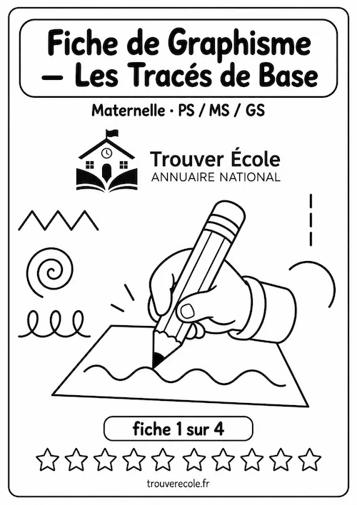 Aperçu de la fiche 1 : tracés de base en maternelle