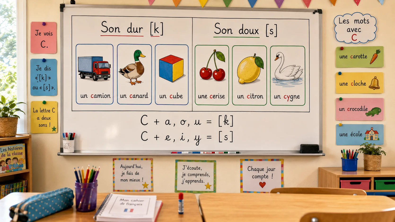 300 mots simples qui commencent par la lettre C (sons doux et durs) : Vocabulaire illustré
