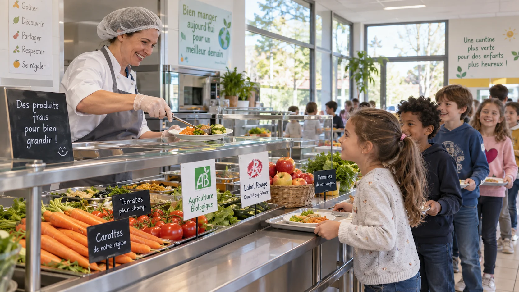 Produits bio, locaux et durables à la cantine : Ce que prévoit la loi EGAlim