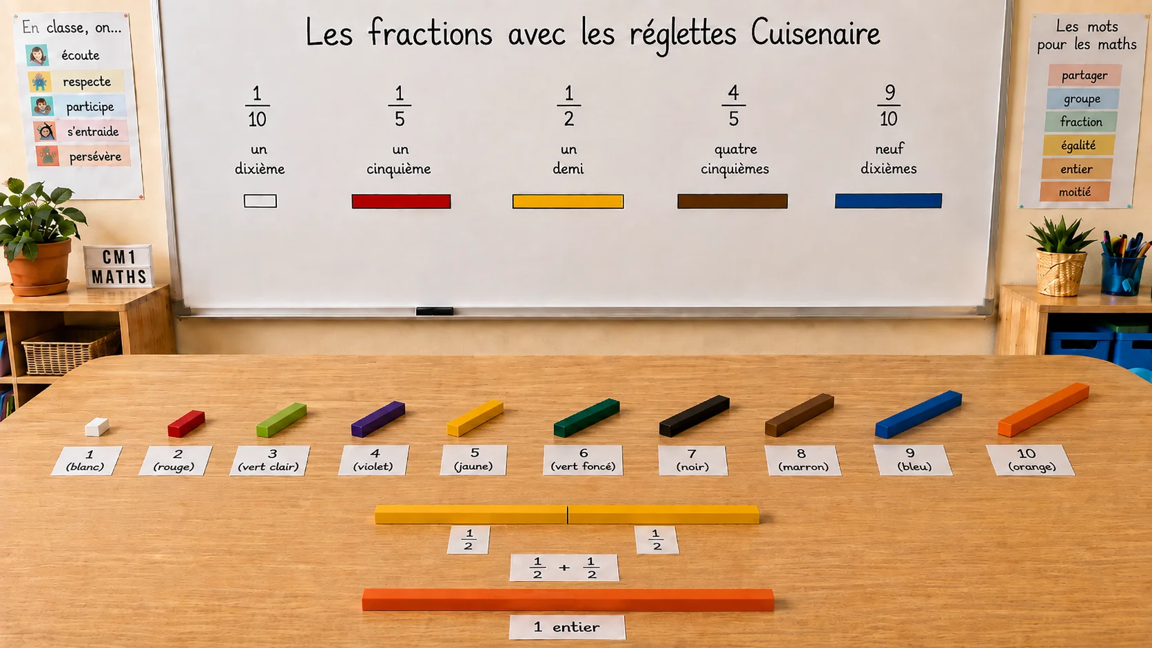 Les réglettes Cuisenaire : Comment visualiser les fractions et divisions de façon géométrique