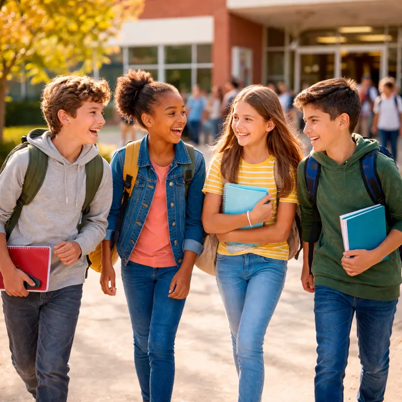 Jeunes au collège