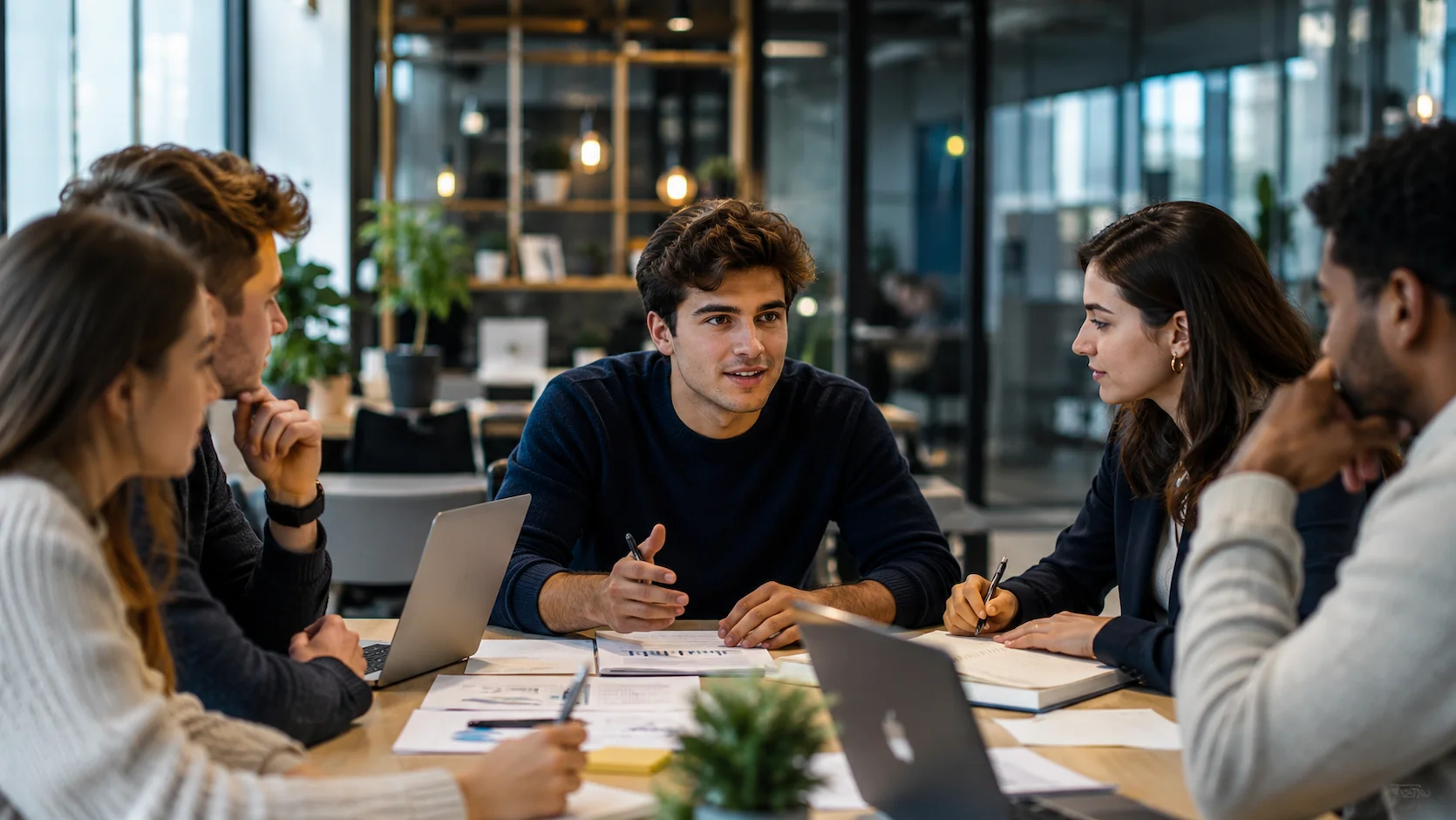 Test orientation Licence Professionnelle : étudiant en alternance dans une entreprise française en cours de réunion professionnelle